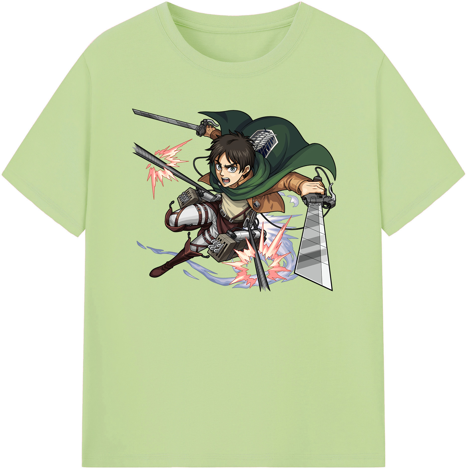 （画像用） 進撃の巨人 エレン･イェーガー Attack on Titan Eren Jäger 綿100％半袖Tシャツ（フロントプリント）